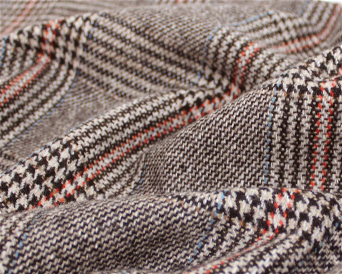 Beige Ditsy Dogtooth Tartan Wool Mix