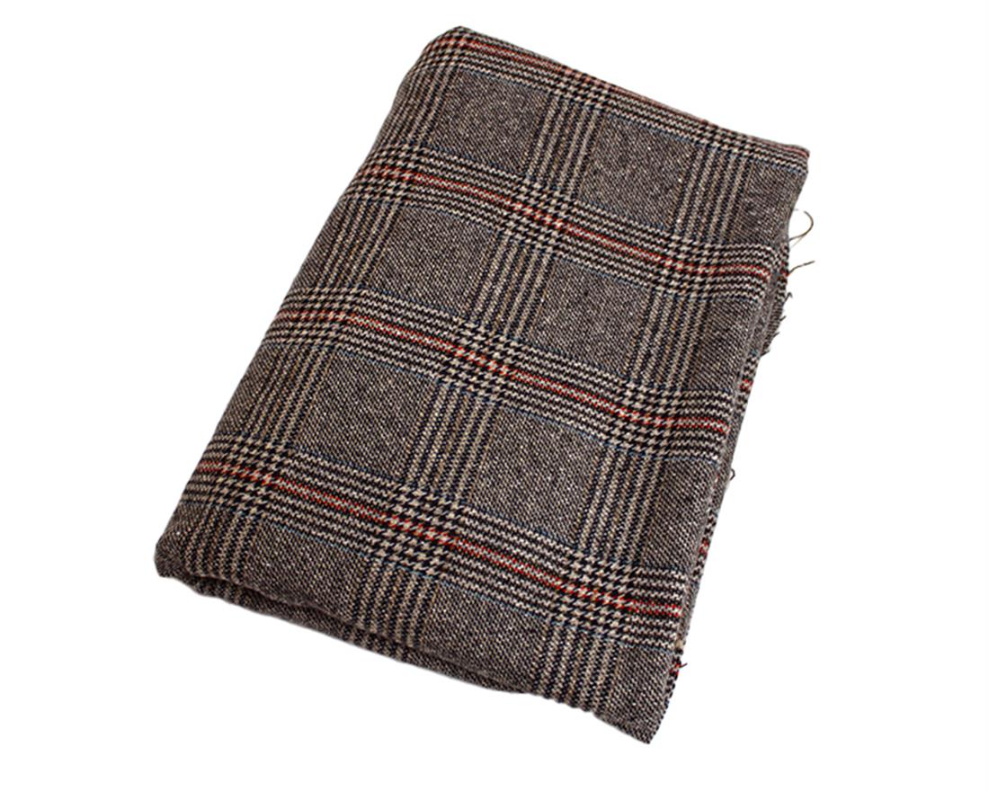 Beige Ditsy Dogtooth Tartan Wool Mix
