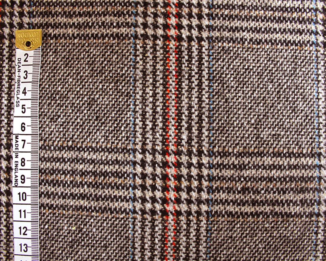 Beige Ditsy Dogtooth Tartan Wool Mix