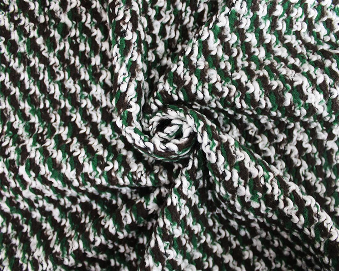 Green Chunky Woven Wool Mix