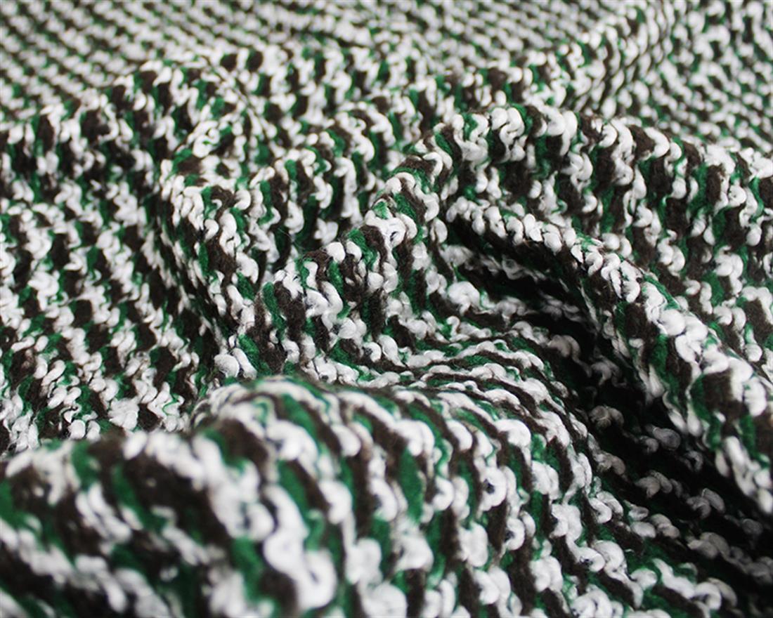 Green Chunky Woven Wool Mix