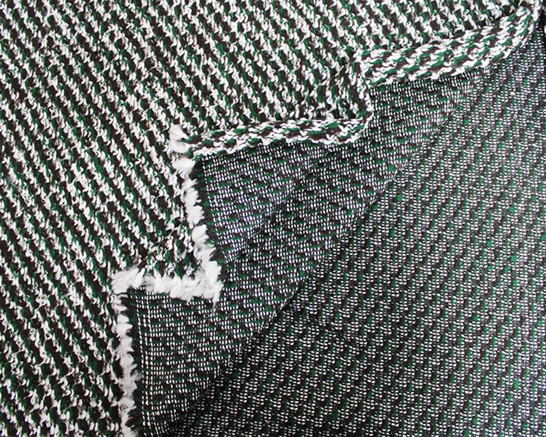 Green Chunky Woven Wool Mix