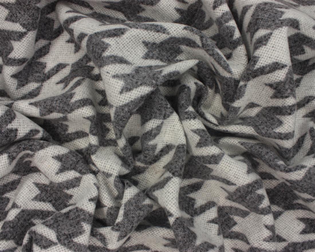 Grey Dogtooth Wool Mix