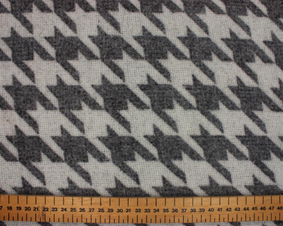 Grey Dogtooth Wool Mix
