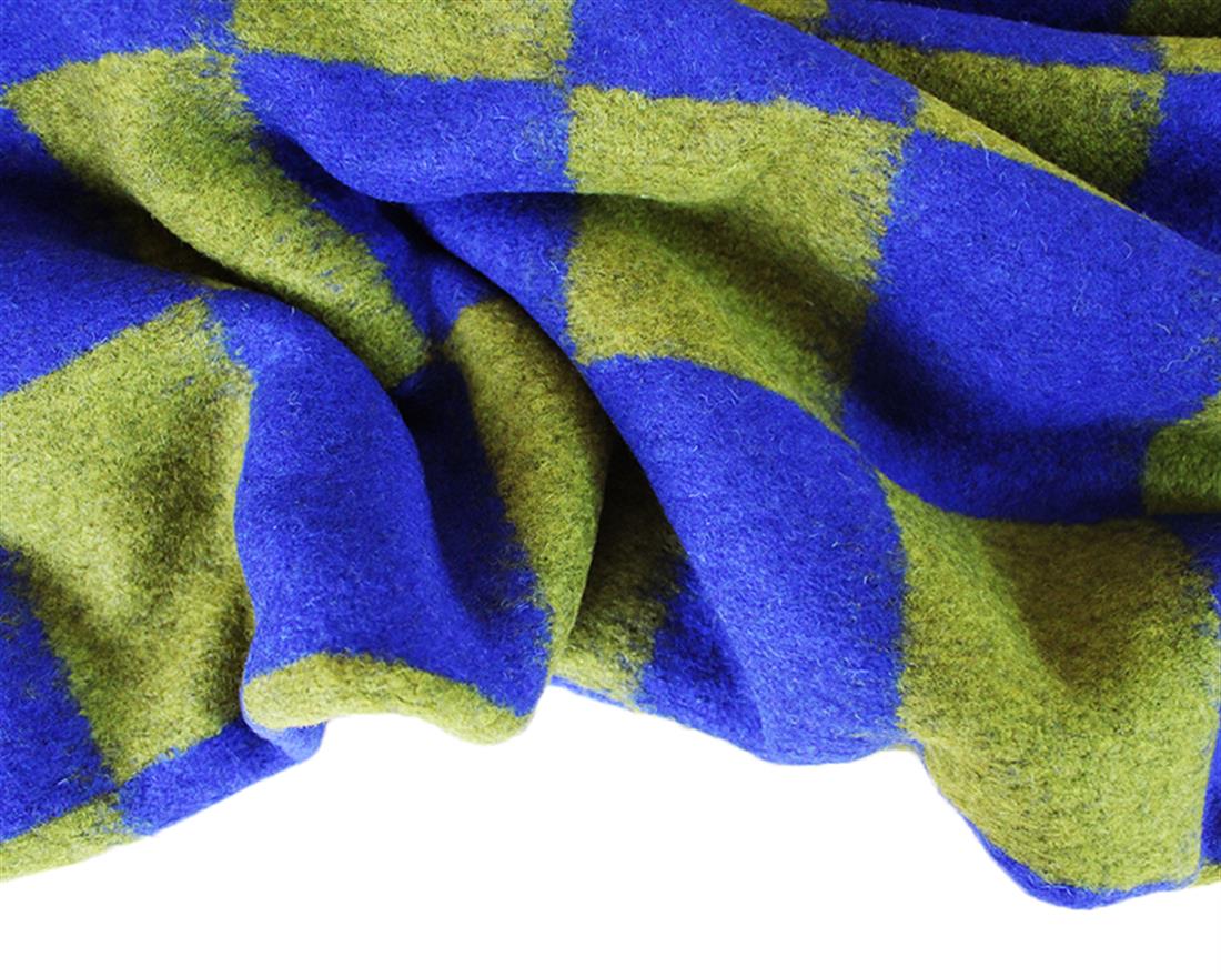 Olive Striking Checkerboard Wool Mix