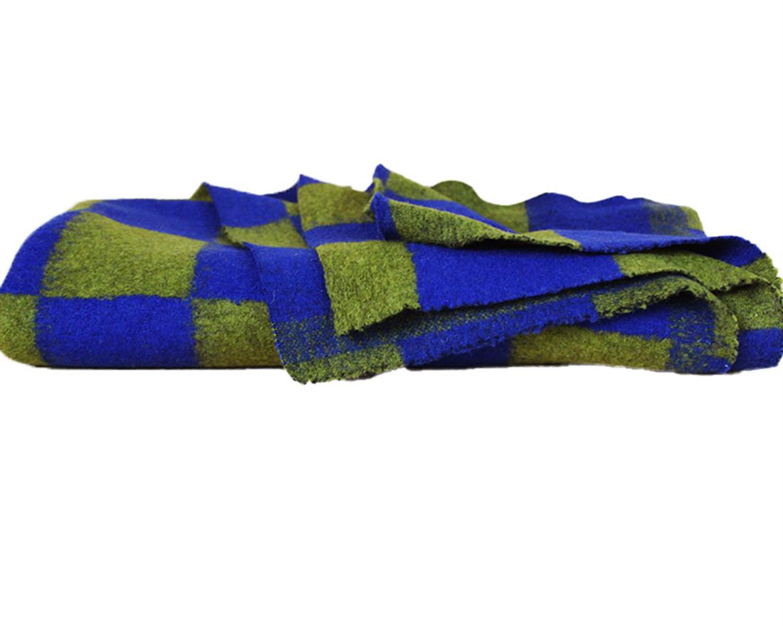 Olive Striking Checkerboard Wool Mix