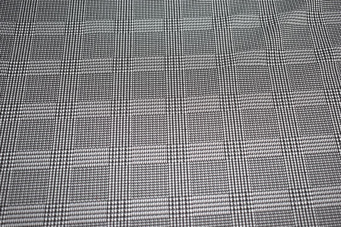 Charcoal Printed Wool Fabric Material