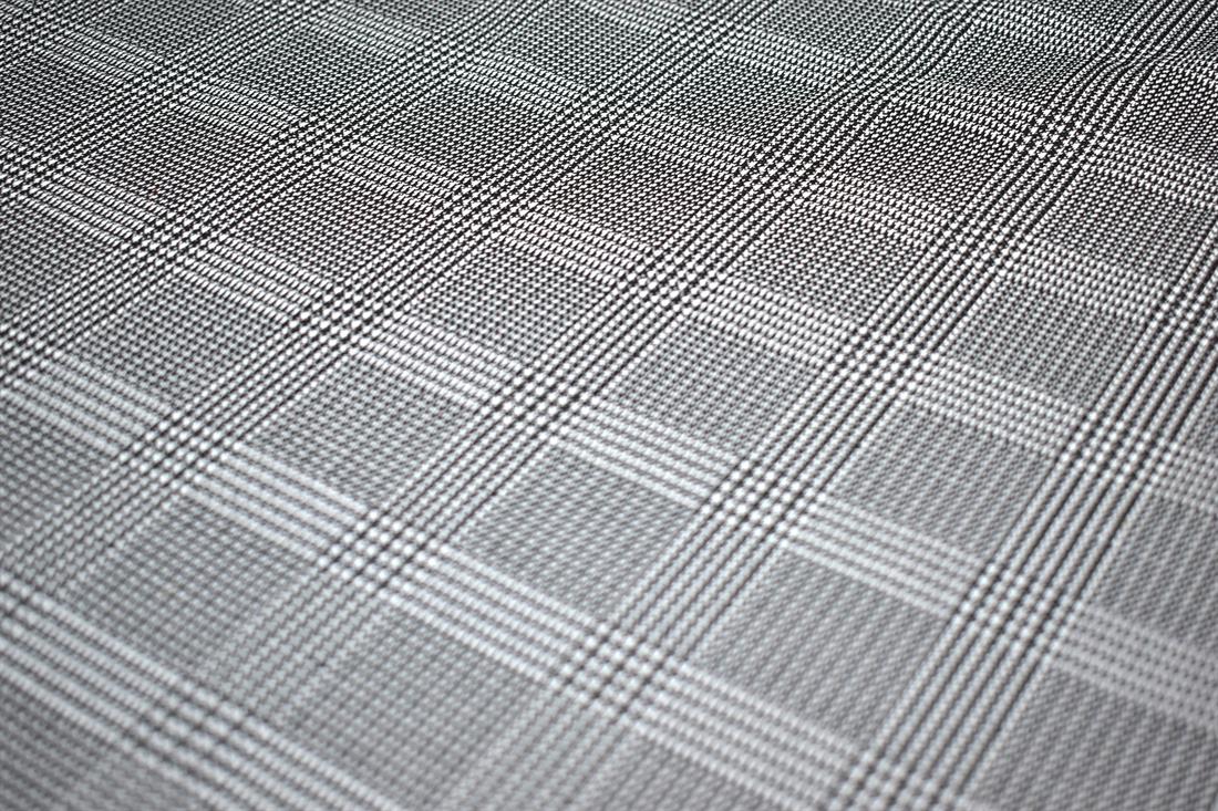 Charcoal Printed Wool Fabric Material
