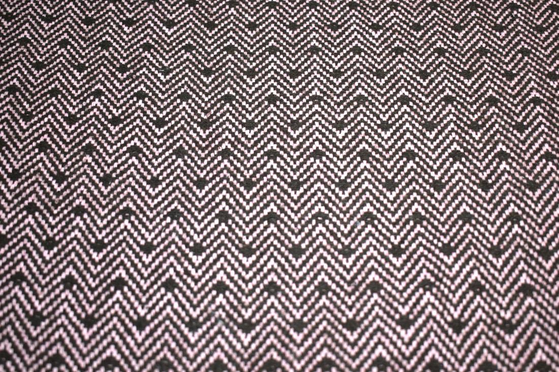 Black & Pink Black/Pink Printed Wool Fabric Material