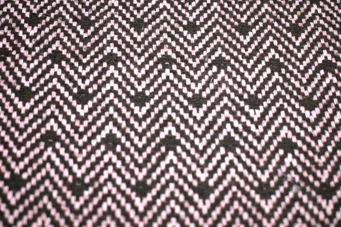 Black & Pink Black/Pink Printed Wool Fabric Material