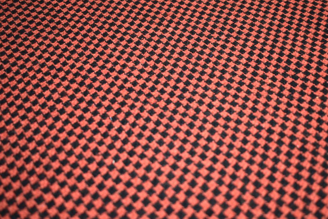 Orange & Black Orange/Black Printed Wool Fabric Material
