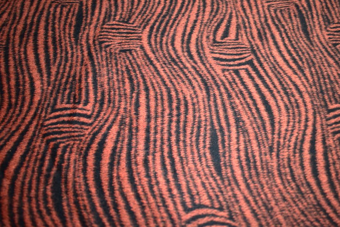 Orange & Black Orange/Black Printed Wool Fabric Material