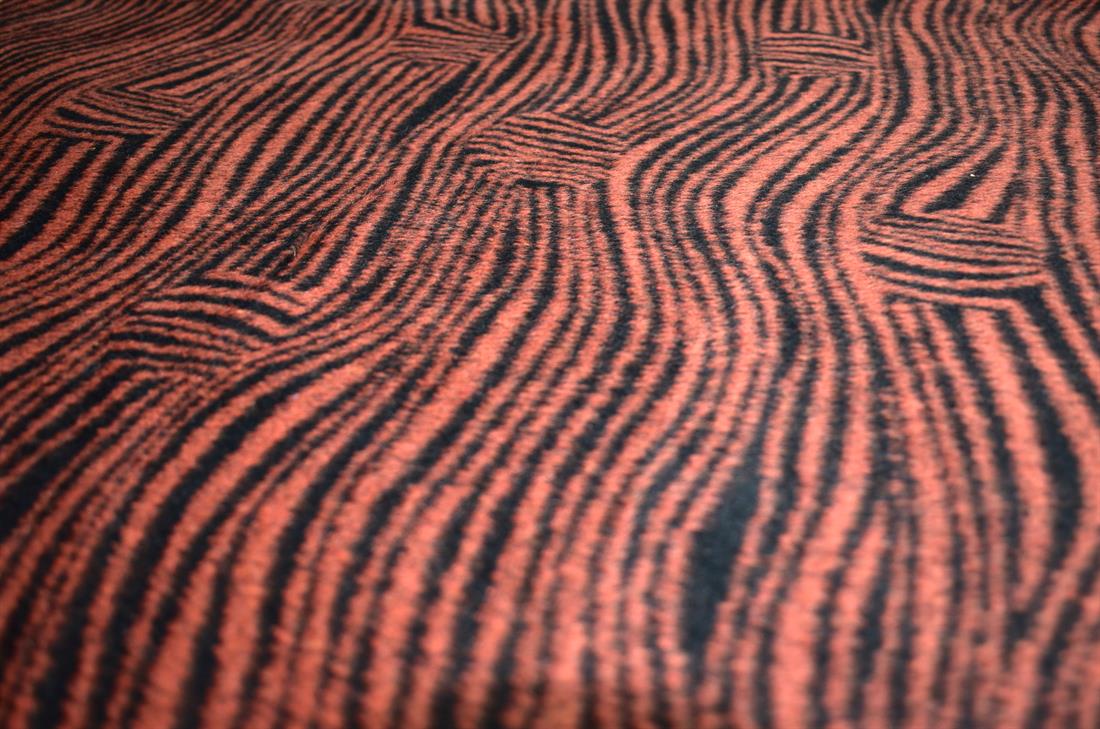 Orange & Black Orange/Black Printed Wool Fabric Material