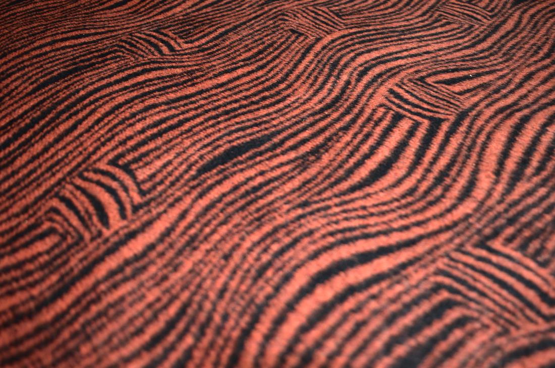 Orange & Black Orange/Black Printed Wool Fabric Material