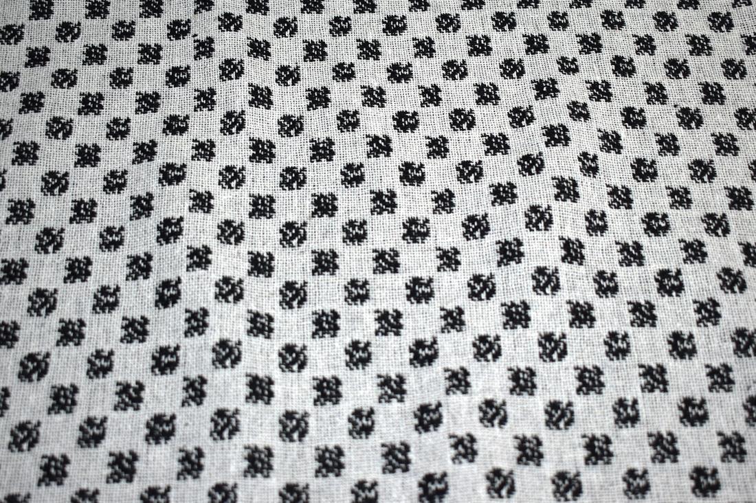 Light Grey & Black Light Grey/Black Printed Wool Fabric Material