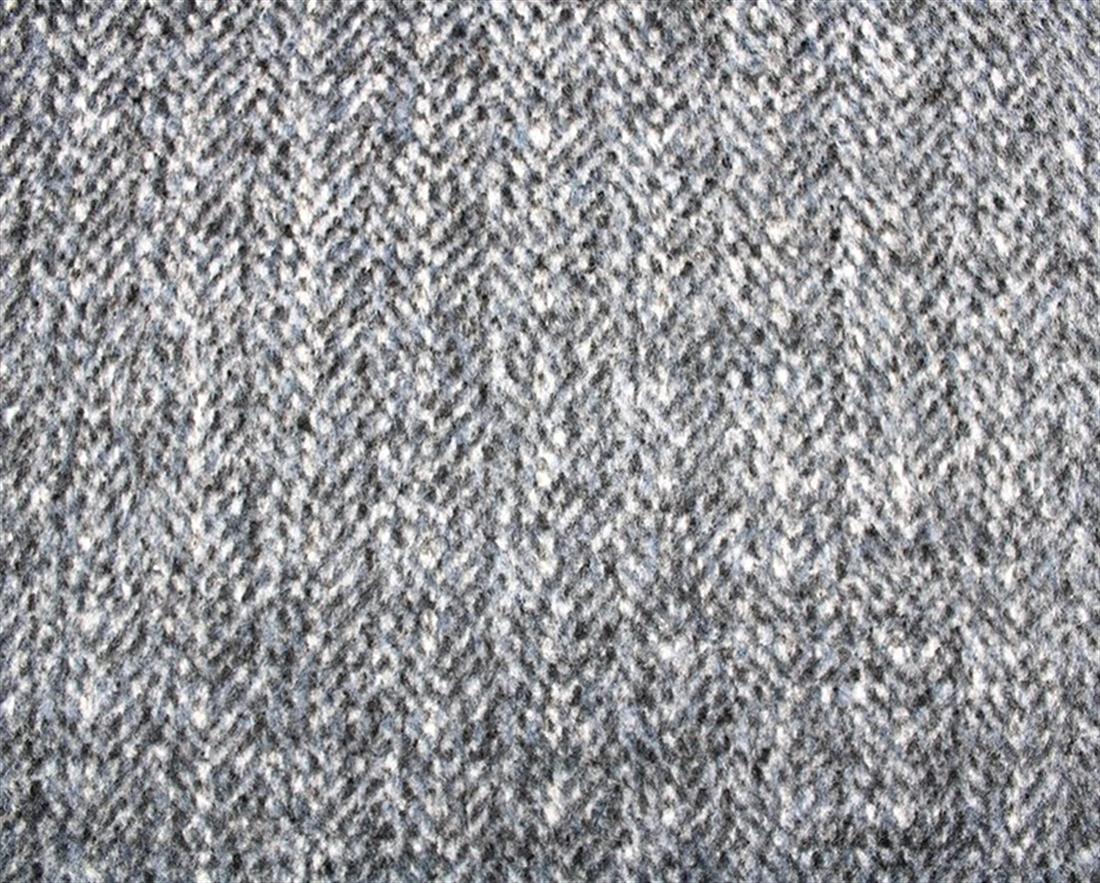 Blue Brushed Herringbone Wool