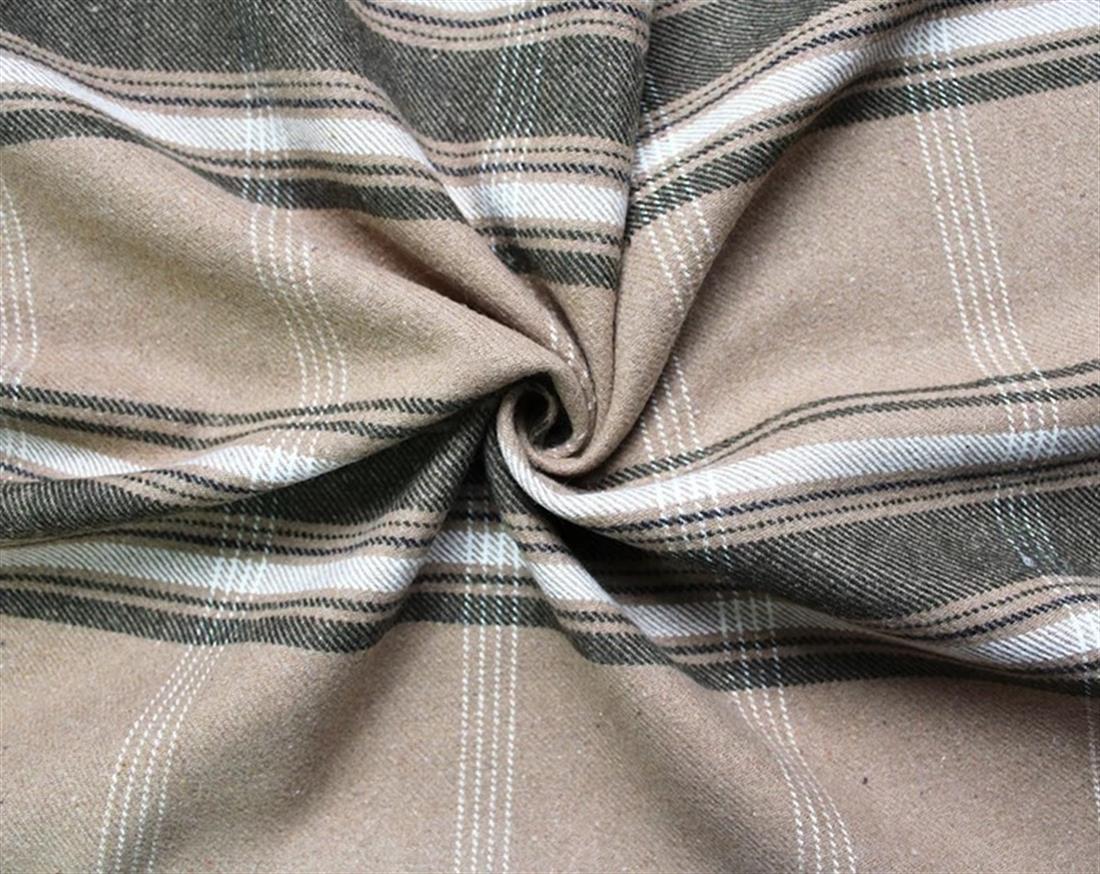 Green & Camel Stripe Wool