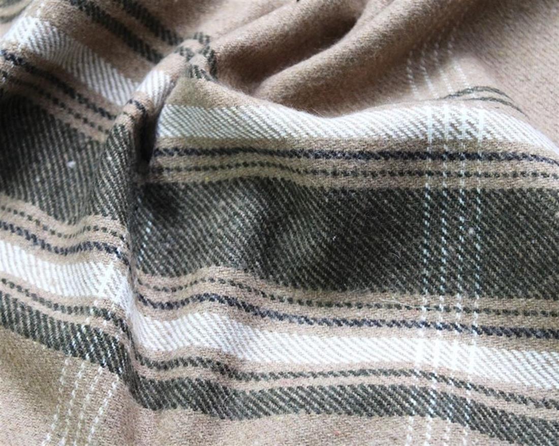Green & Camel Stripe Wool