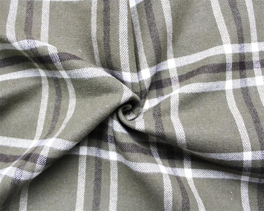 Green & Grey Reversible Large Check Wool