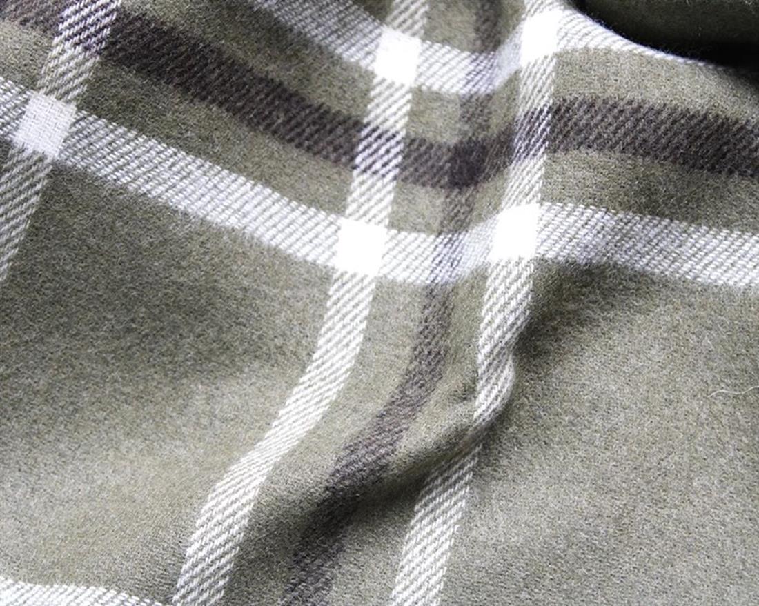 Green & Grey Reversible Large Check Wool