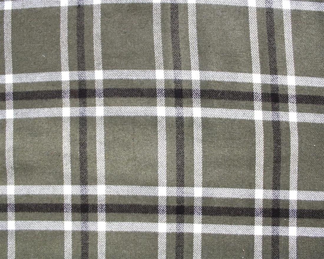Green & Grey Reversible Large Check Wool