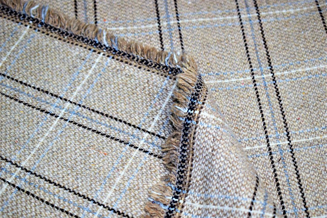 Beige Wool Tartan