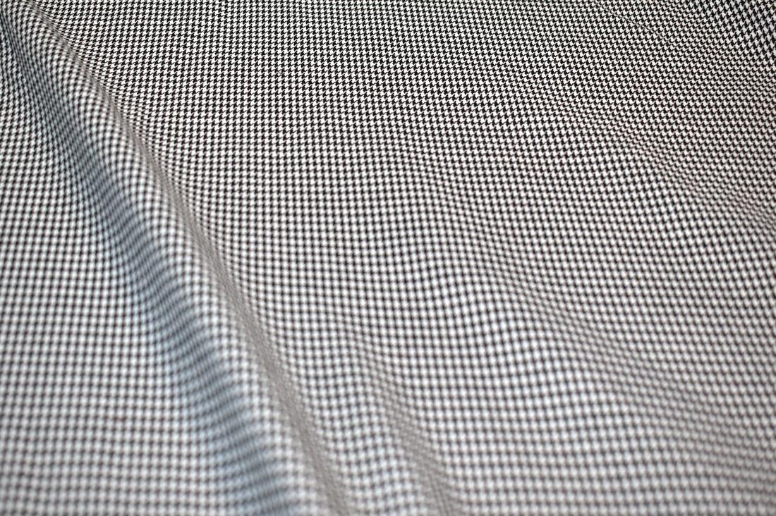 Black Woven Polycotton Check Combines the Strength of Both Polyester…
