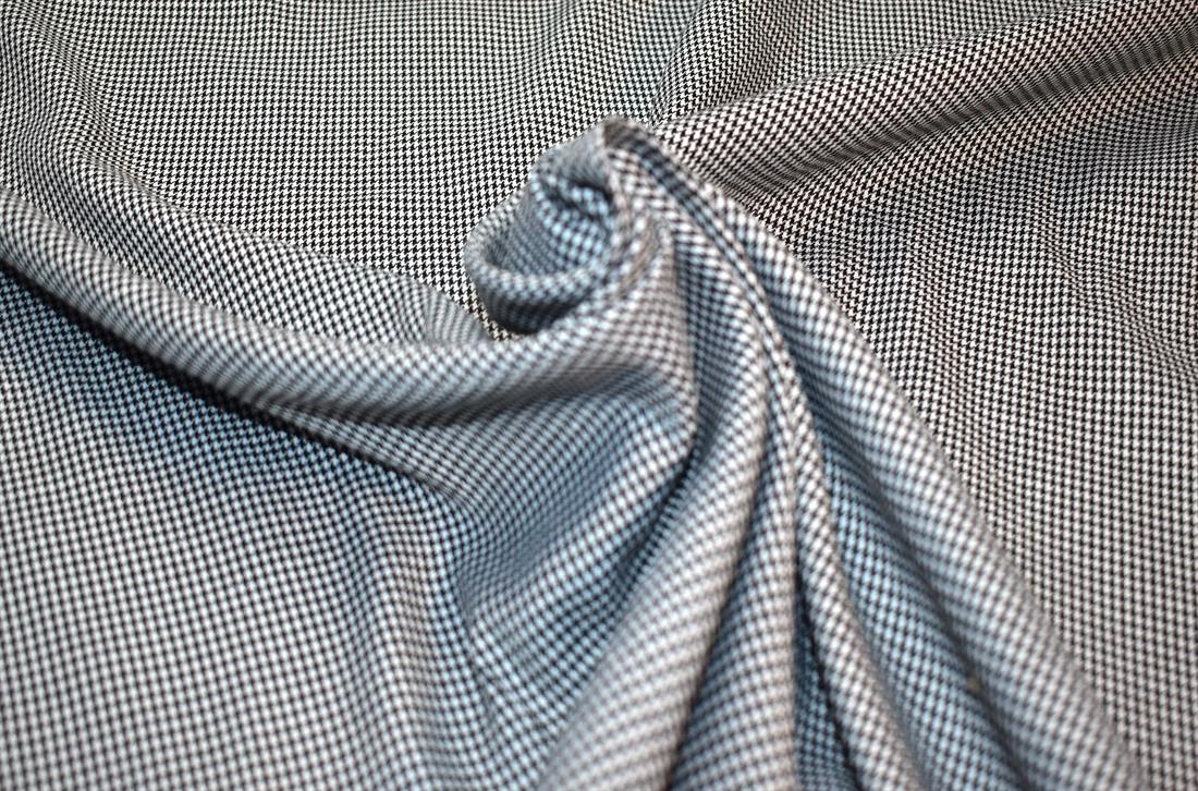 Black Woven Polycotton Check Combines the Strength of Both Polyester…