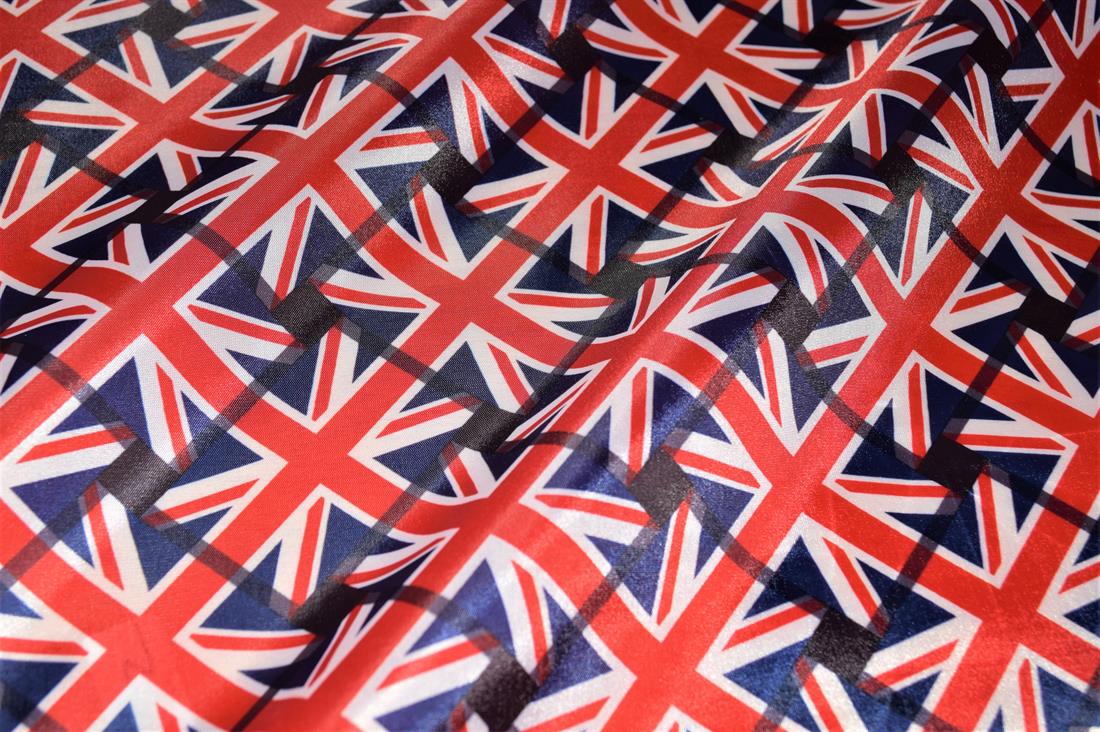 Navy Union Jack 100% Polyester Fabric Material