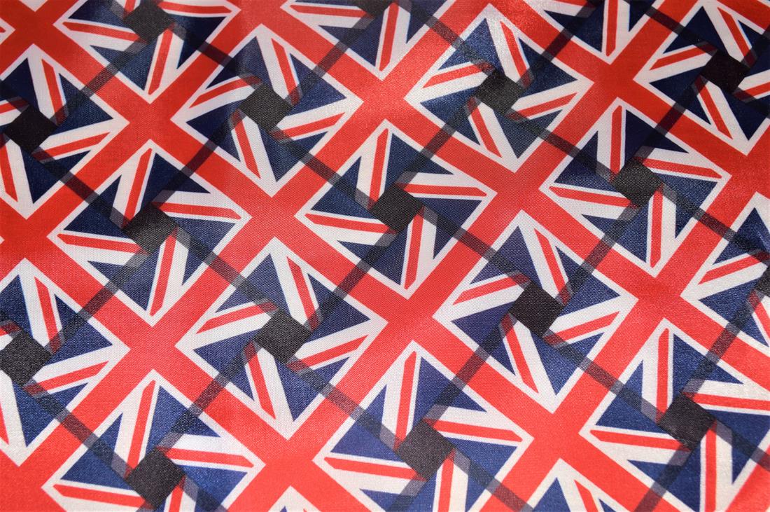 Navy Union Jack 100% Polyester Fabric Material