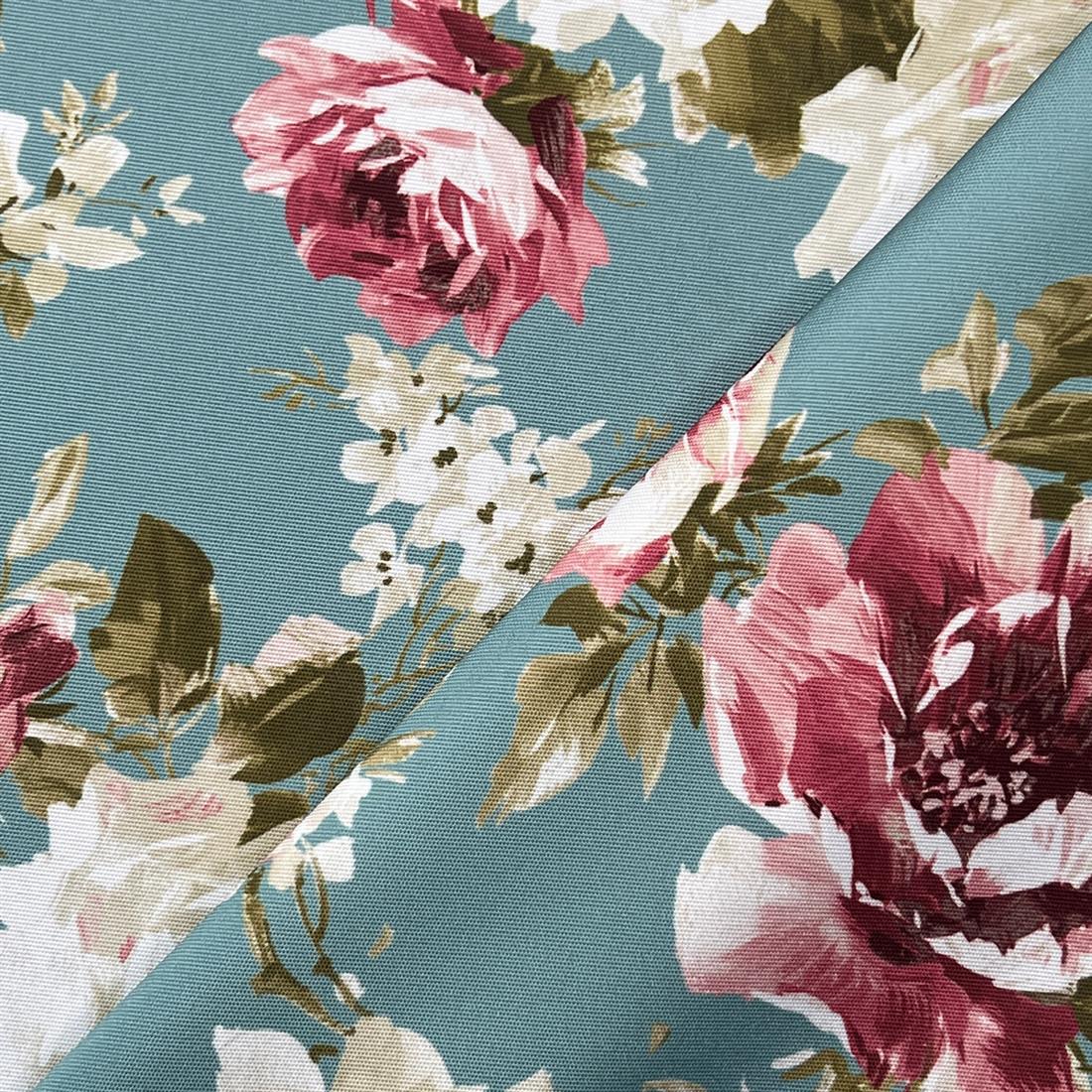 Duckegg English Rose Digital Print UV Resistant PU Coated Outdoor…