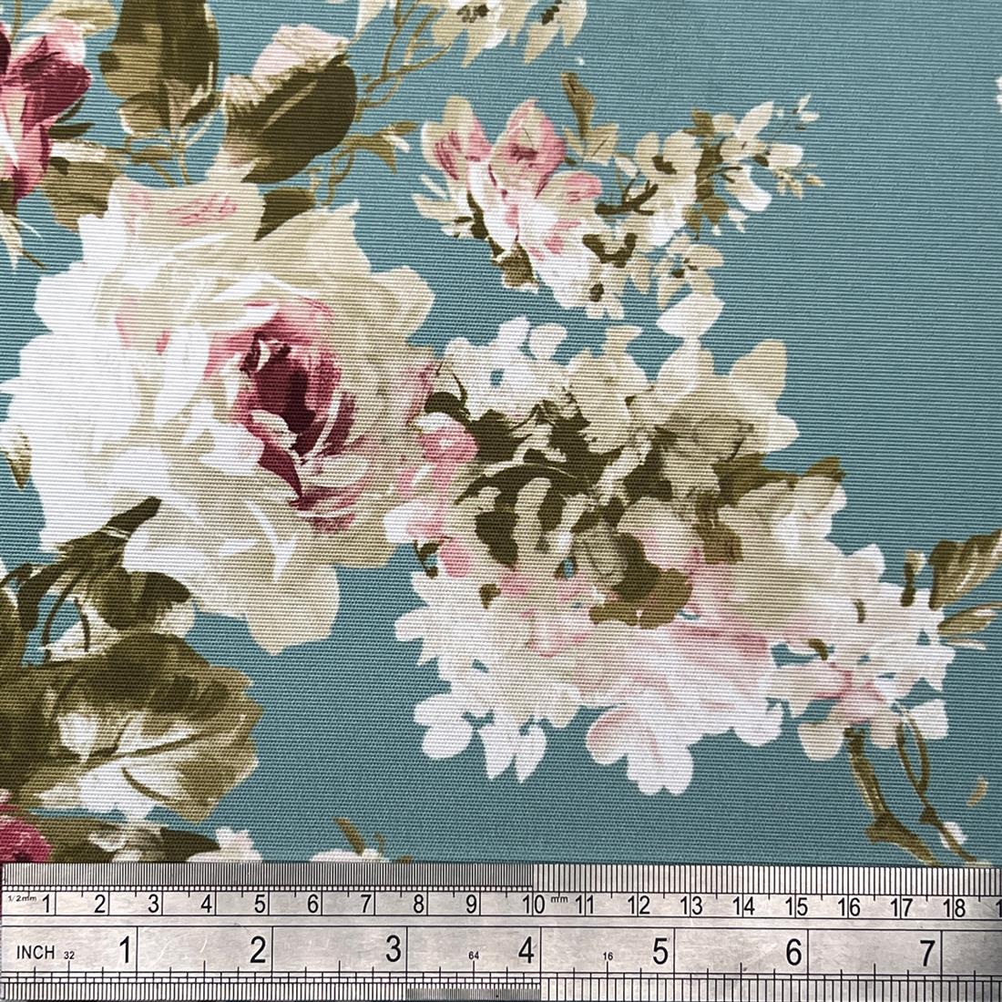 Duckegg English Rose Digital Print UV Resistant PU Coated Outdoor…