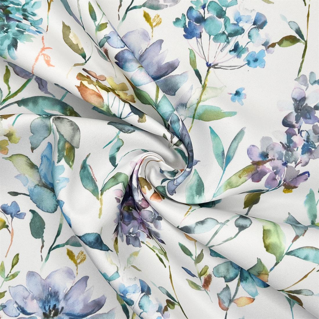 Giardino Peacock Outdoor and Indoor Bright Floral Rose Soft Fabric