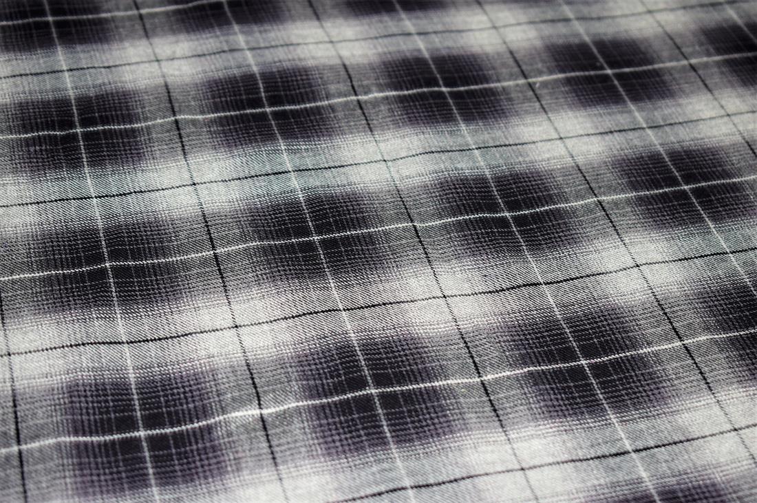 Grey & Black Tartan Check Print Yarn Dyed Fabric