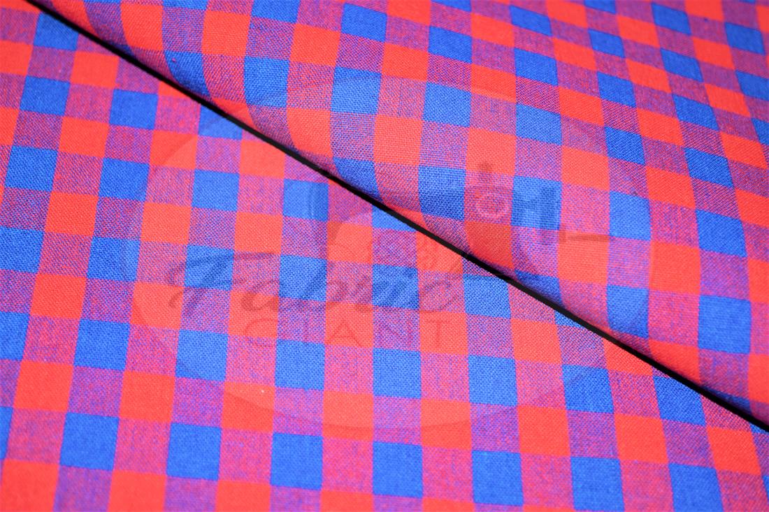 Red & Blue Yarn Dyed Fabric