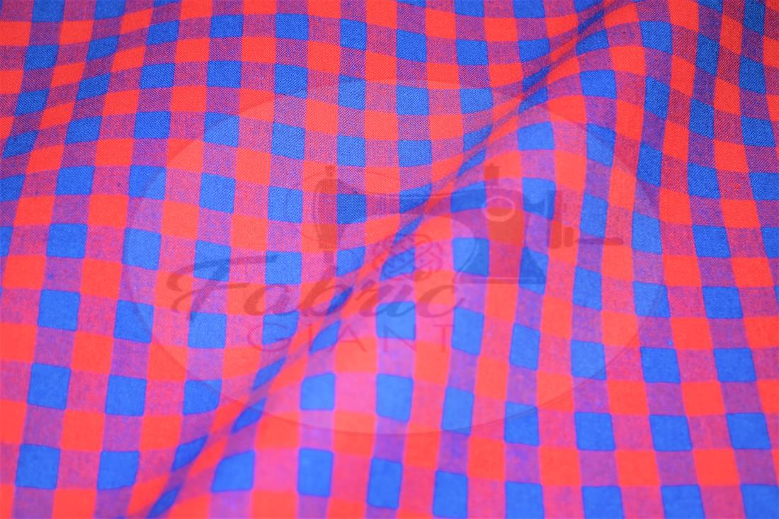 Red & Blue Yarn Dyed Fabric
