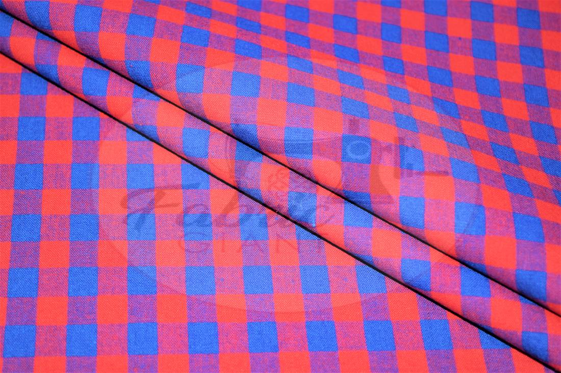 Red & Blue Yarn Dyed Fabric