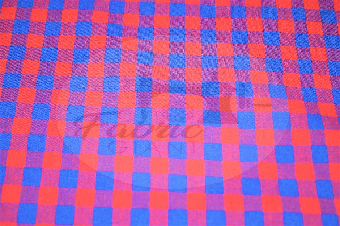 Red & Blue Yarn Dyed Fabric
