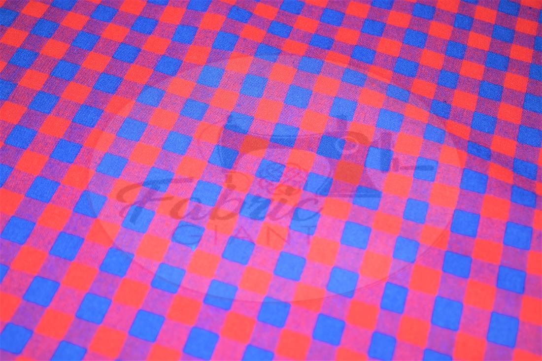 Red & Blue Yarn Dyed Fabric