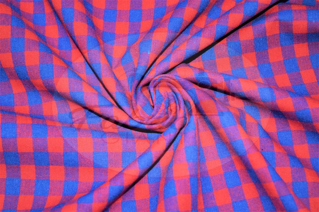 Red & Blue Yarn Dyed Fabric