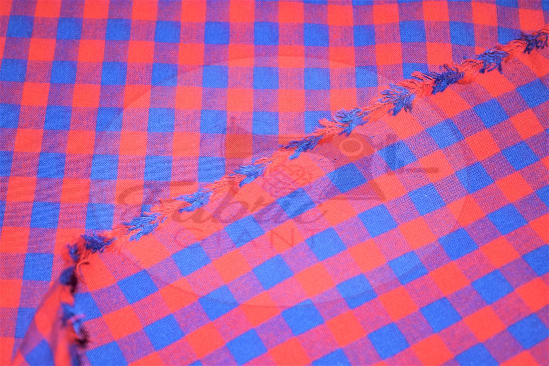 Red & Blue Yarn Dyed Fabric