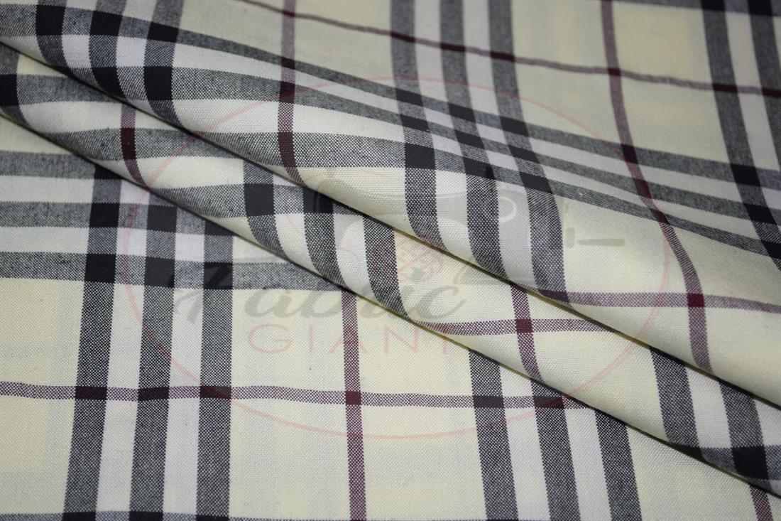 Beige & Black Tartan Check Yarn