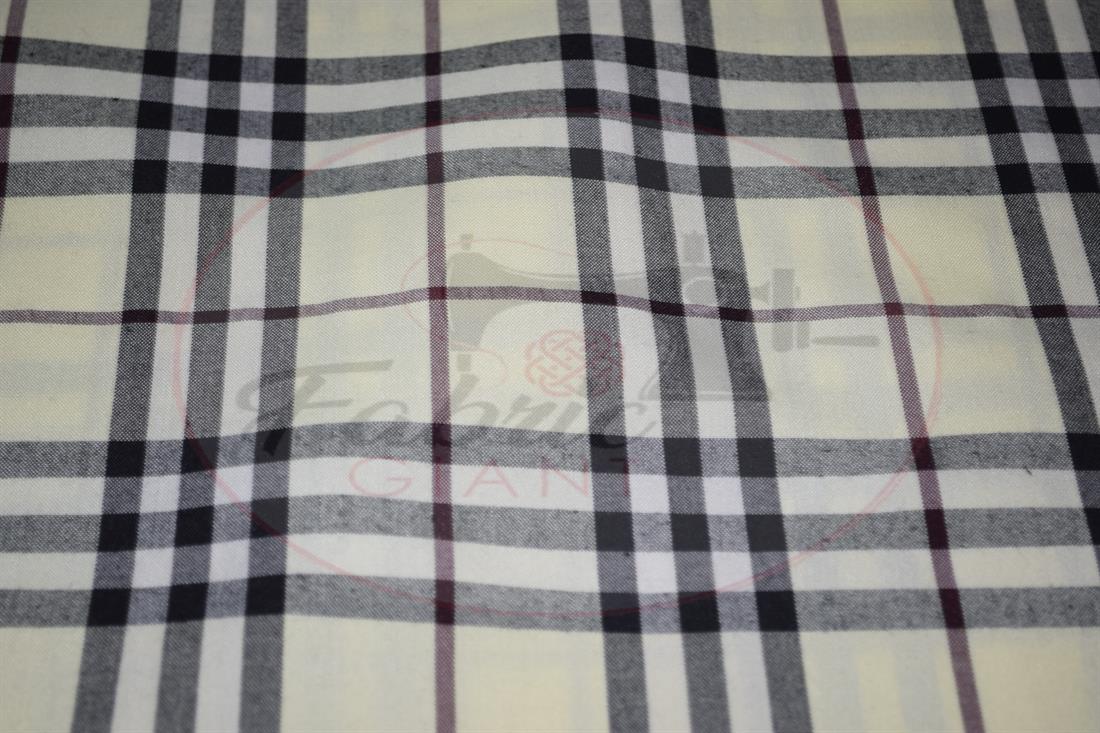 Beige & Black Tartan Check Yarn
