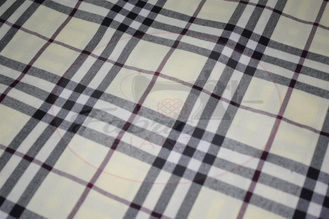 Beige & Black Tartan Check Yarn