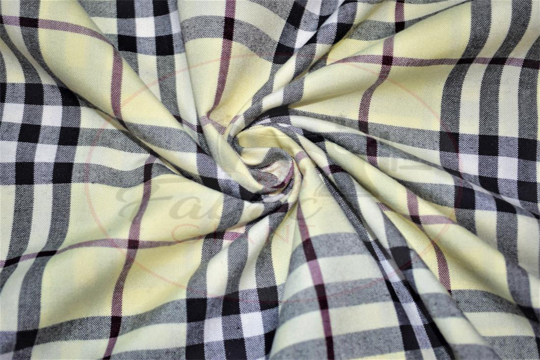 Beige & Black Tartan Check Yarn