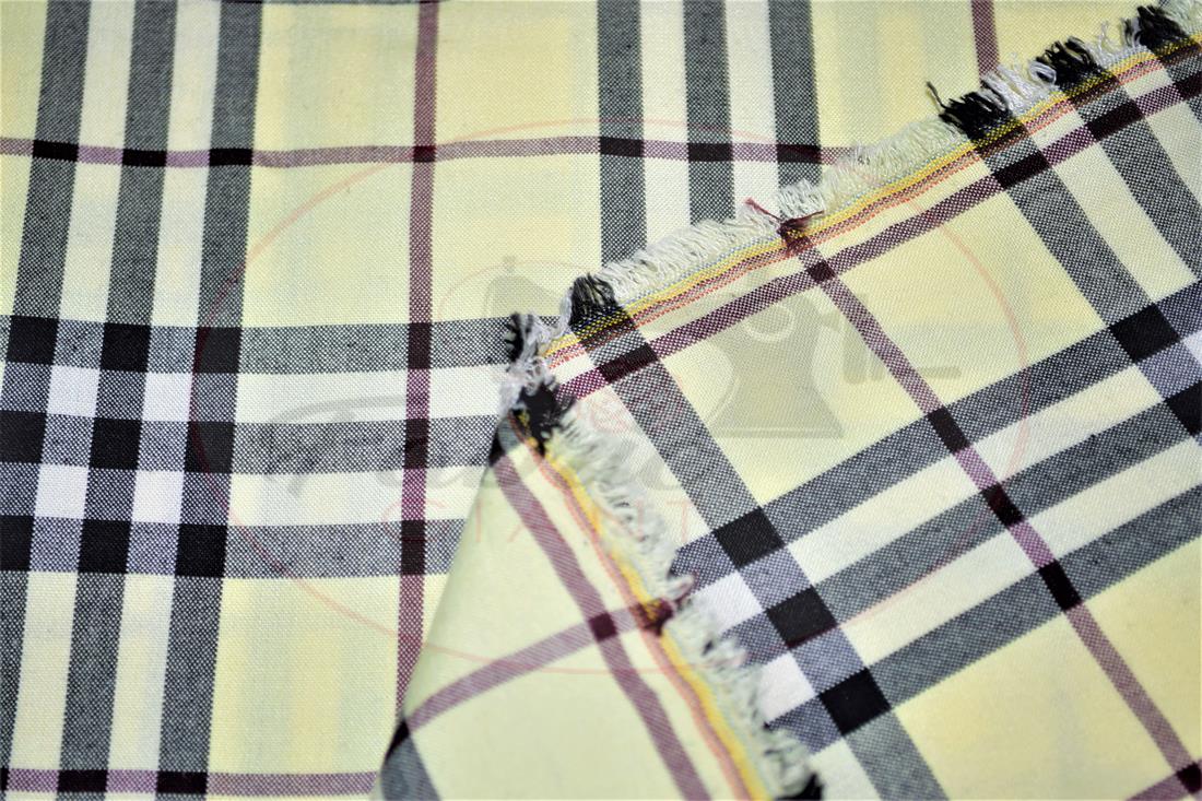 Beige & Black Tartan Check Yarn