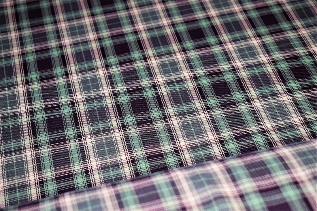 Green & Brown Yarn Dyed Tartan Check Print