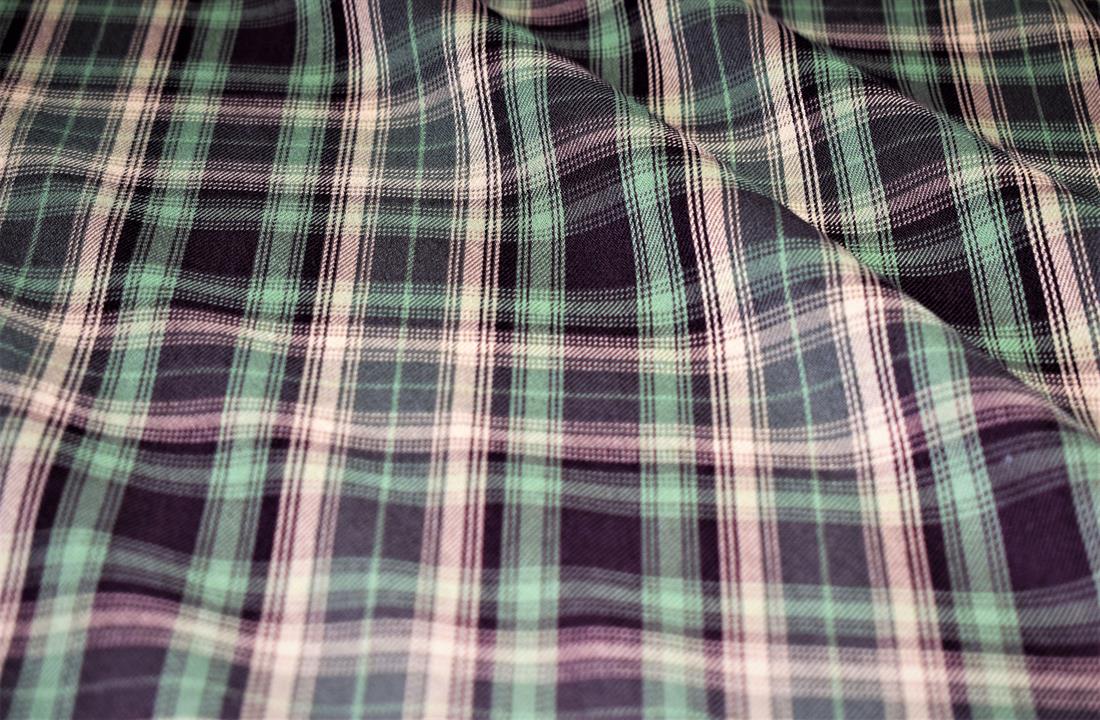 Green & Brown Yarn Dyed Tartan Check Print