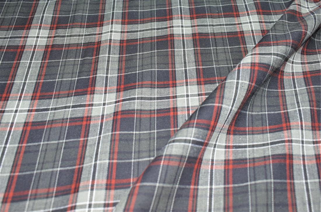 Black & Grey Printed Tartan Brushed/Yarn