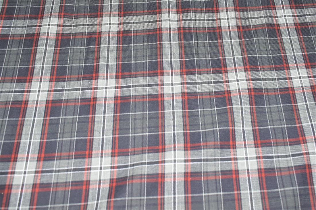 Black & Grey Printed Tartan Brushed/Yarn